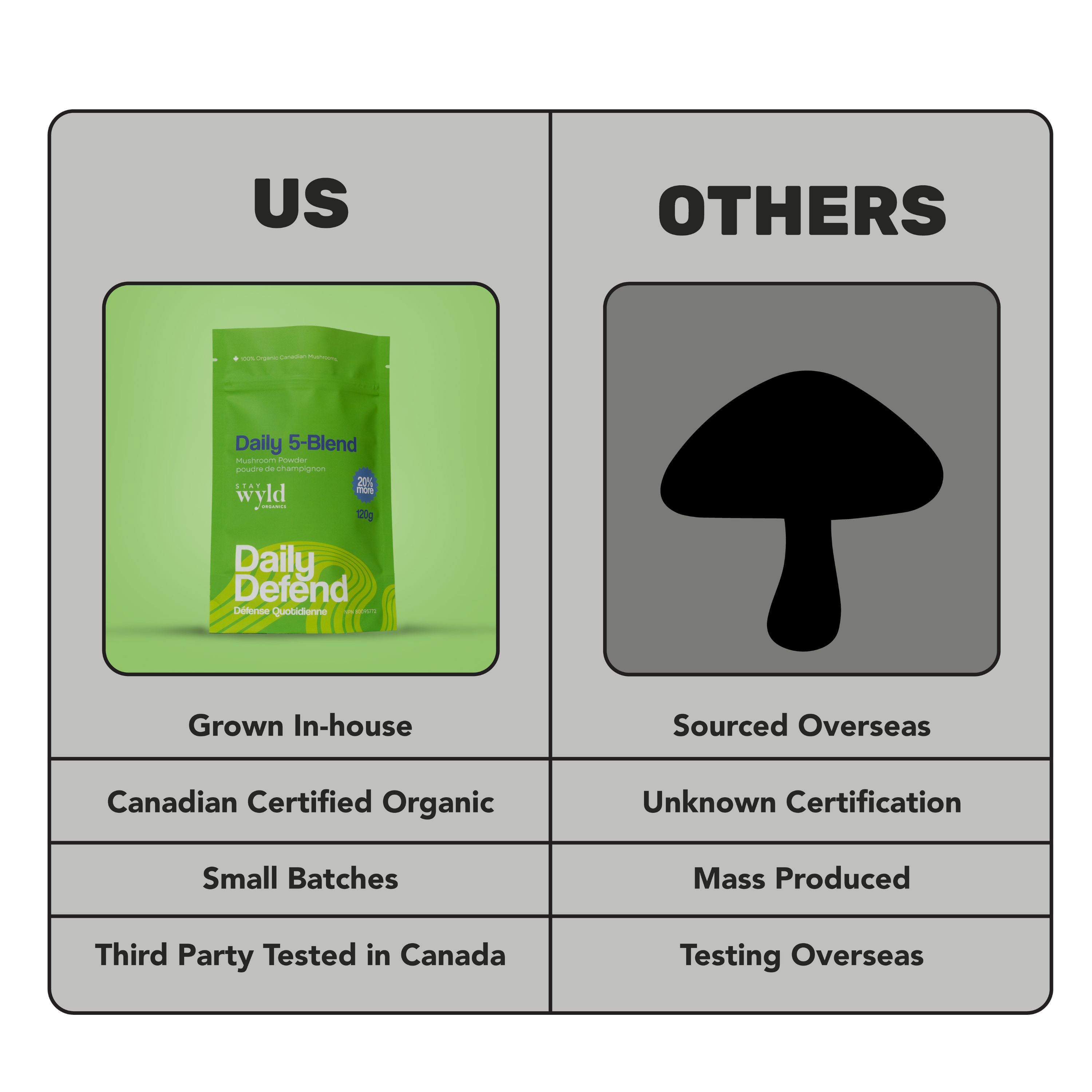 Poudre à 5 mélanges d'immunité quotidienne