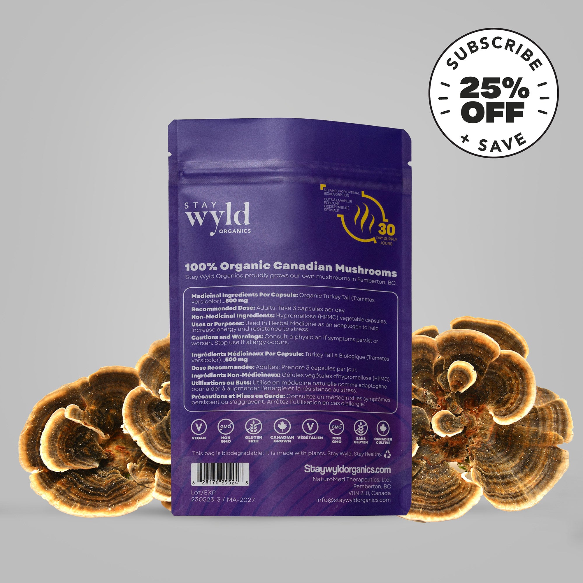 Capsules de champignons de queue de dinde