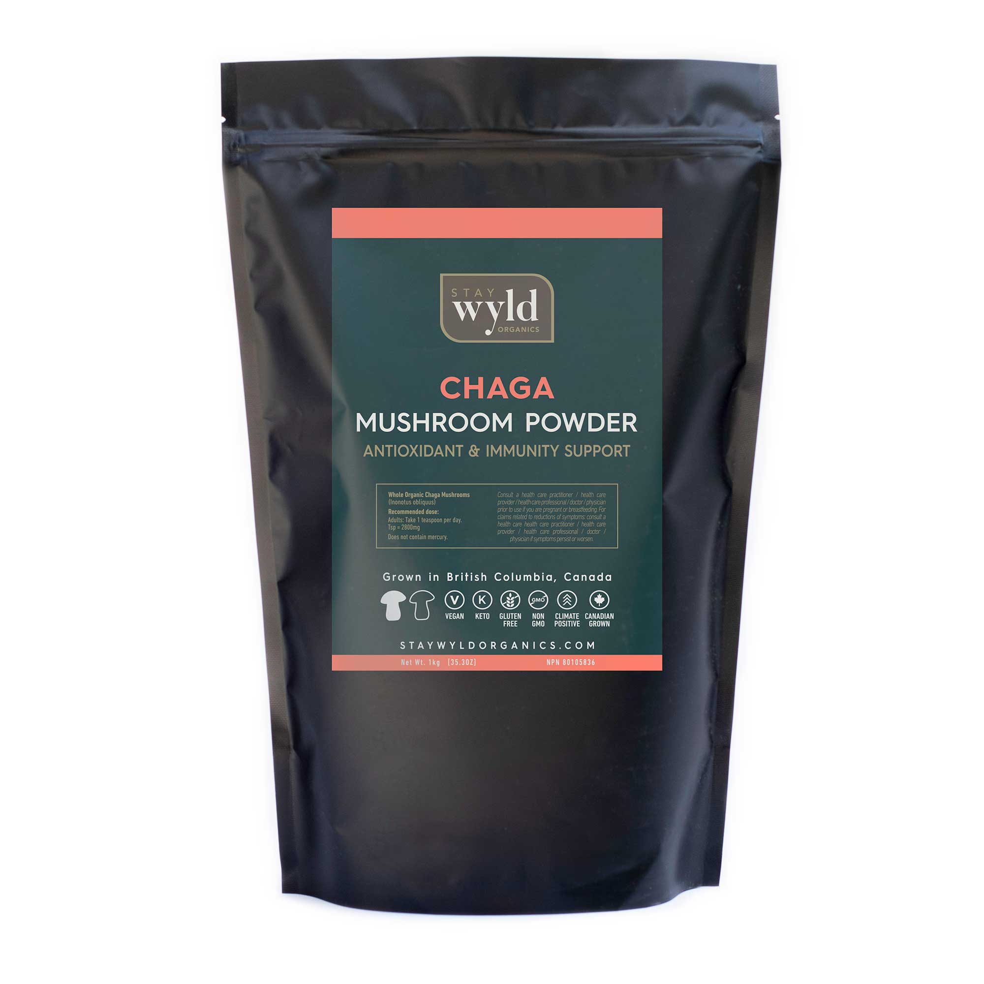 Vitality Organic Mushroom Powder | Certified Organic | Adaptogenic | Mycelium Mushroom Powder