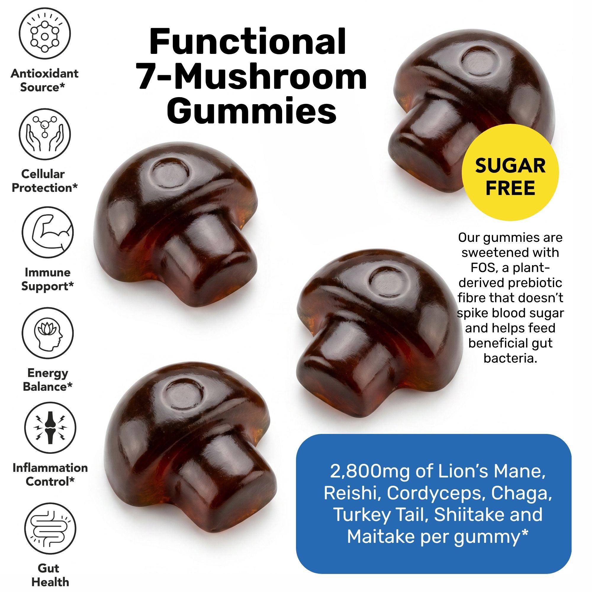 Super 7 Immunity Mushroom Gummies | 30 pack