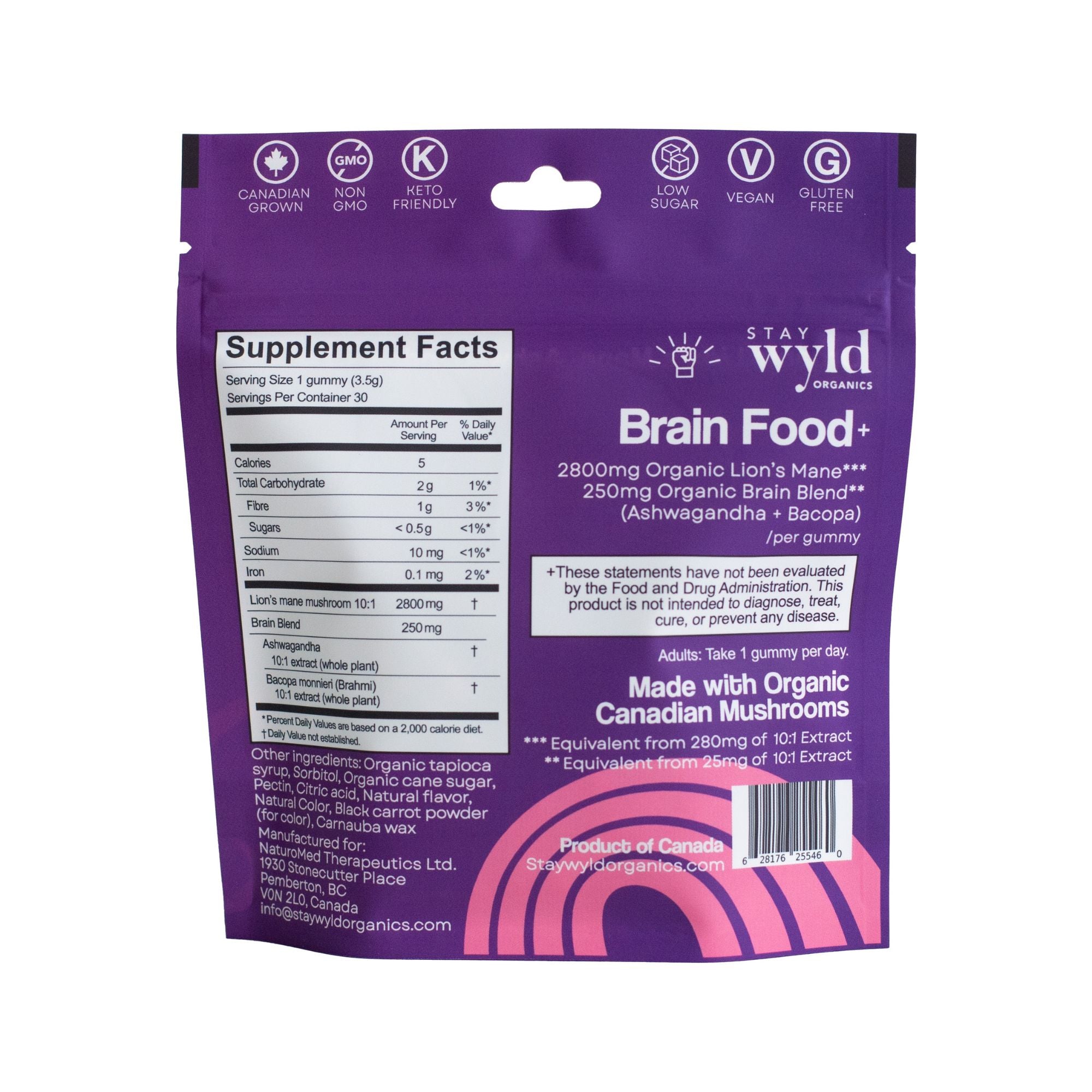 Brain Food Mushroom Gummies | 30 pack