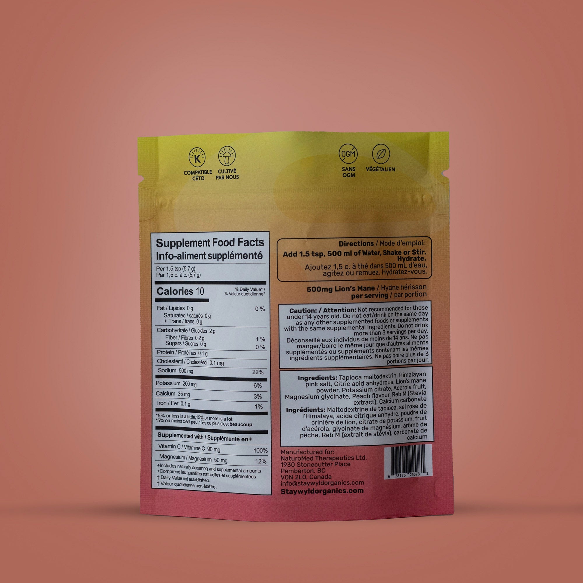 Just Peachy Electrolytes X Lion’s Mane | Stand-up Pouch