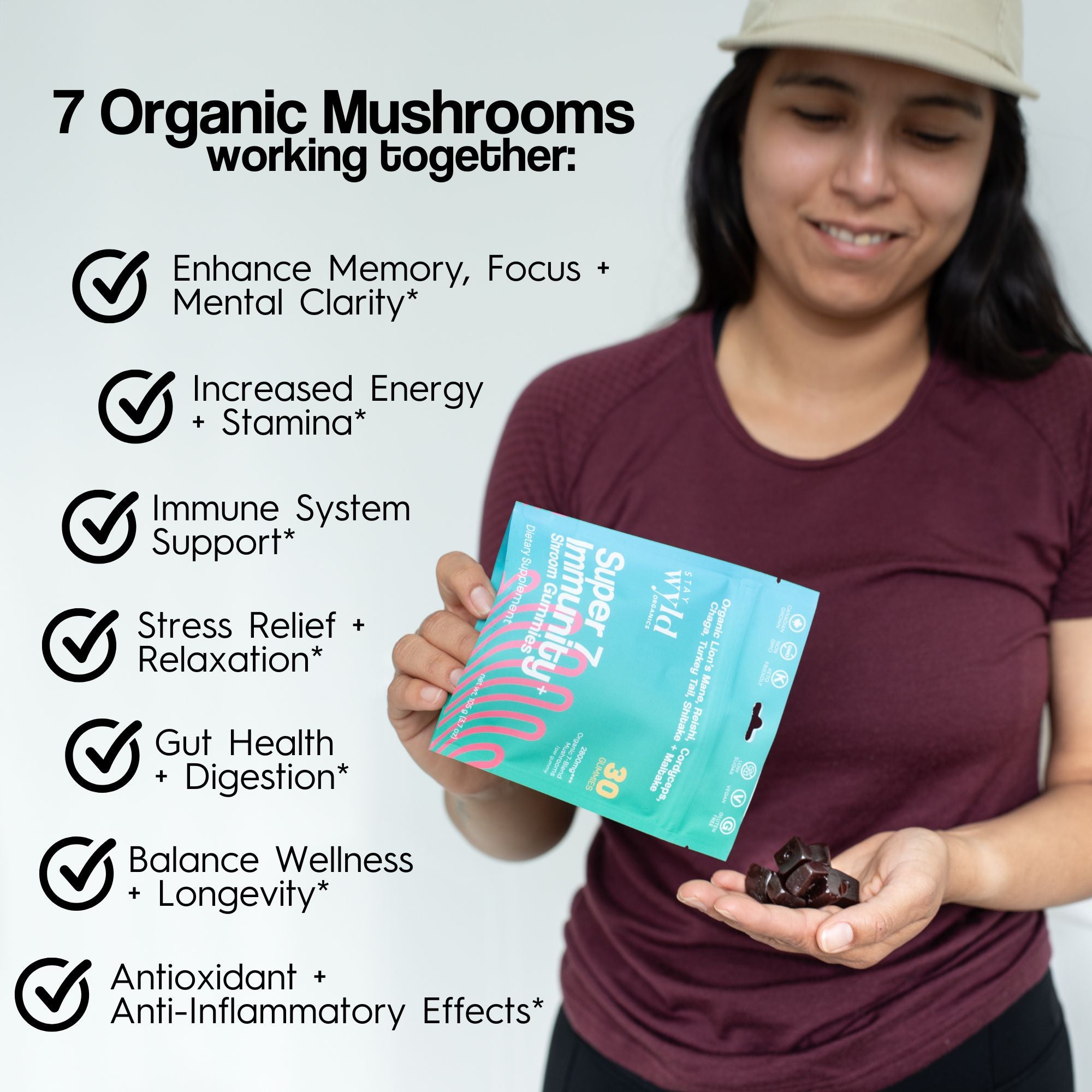 Super 7 Immunity Mushroom Gummies | 30 pack – Stay Wyld Organics