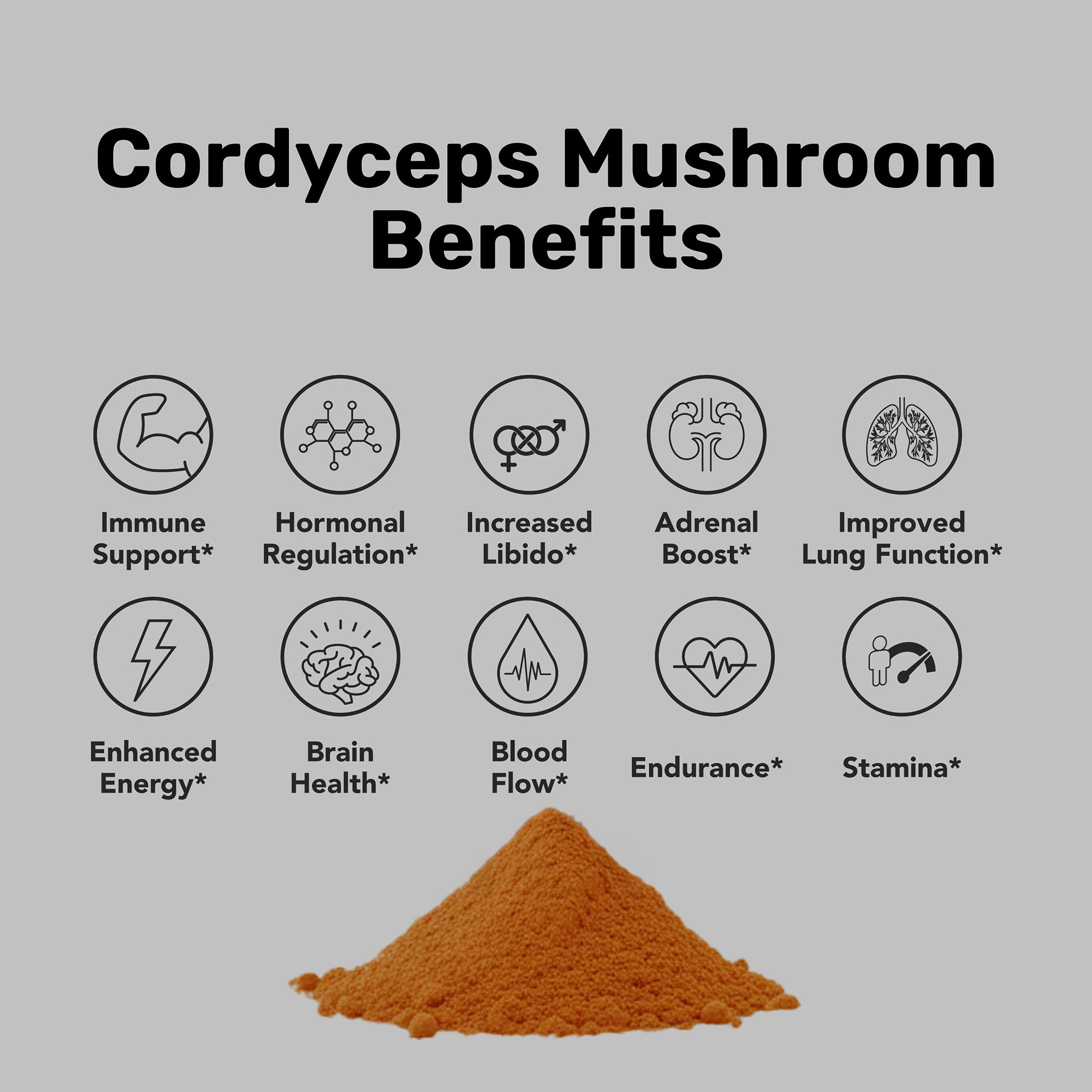Supplément de Cordyceps en vrac, poudre de champignons (1kg)